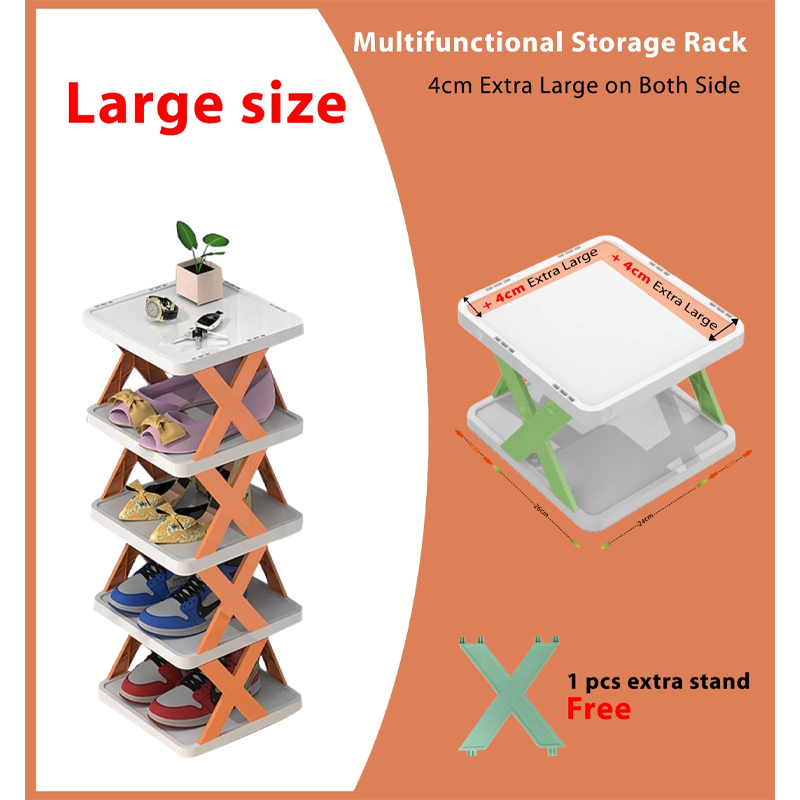 Picture of New Shoe Rack, Vertical Shoe Tower, Narrow Corner Shoe Rack, Shoe Shelf, DIY Free Standing Shoes Storage Organizer for Small Entryway, Closet, Hallway, Living Room, Bedroom (30x28x17.5cm 5 layers)