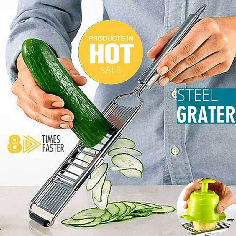 Picture of D Shop Multi-purpose Slicer Cuts Stainless Steel Grater Peeler Set Cheese Grater Cabbage Shredder Kitchen Tool For Kitchen
