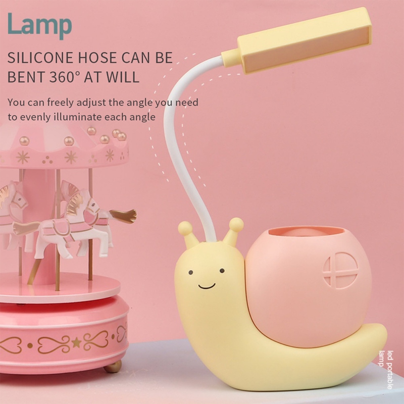Picture of Cute Desk Lamp with Pen Holder Snail Rechargeable LED Table Lamp for Kids Foldable Reading Desk Light for Bedroom Nursery Study Home-D Shop