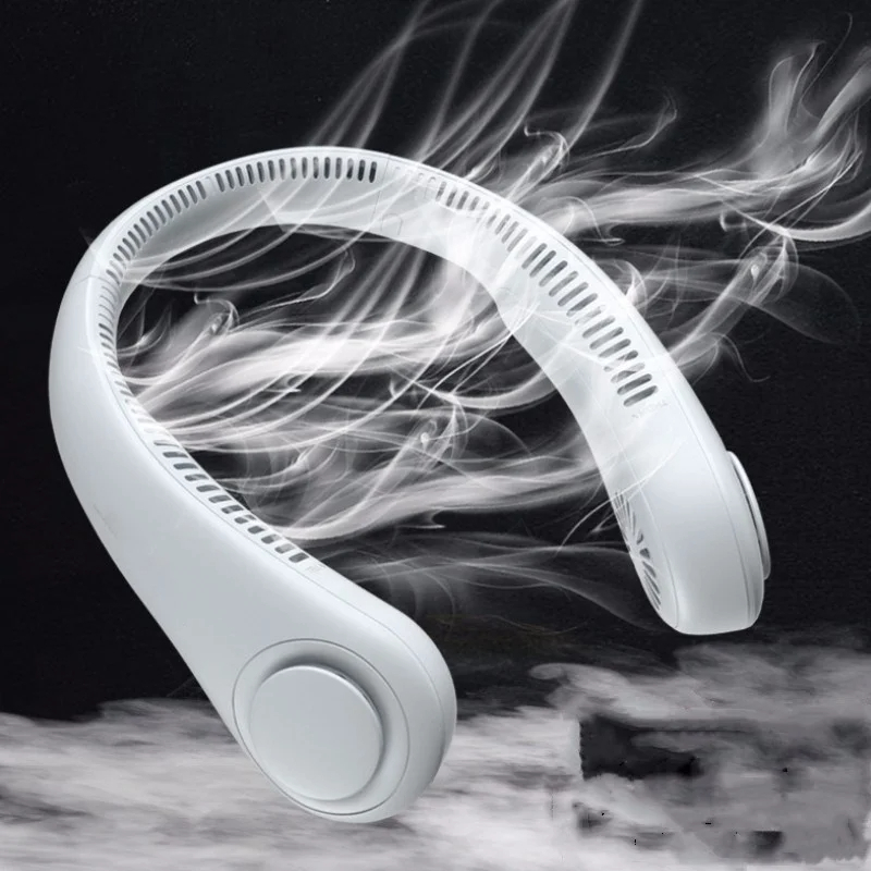 Picture of D Shop Rechargeable Head Fan Hands Free USB Mini Fan Summer Traveling Outdoor Sports Fans Portable Bladeless Hanging Neck Fan-Multicolor