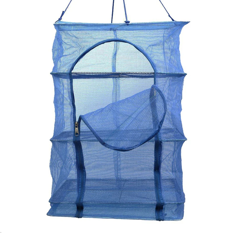 Picture of Foldable 4 Layers Drying Net Fish Net Drying Rack Hanging Vegetable Fish Dishes Dryer Net 35 X 35 X 65cm PE Hanger Fish Net-D Shop