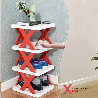 Picture of New Shoe Rack, Vertical Shoe Tower, Narrow Corner Shoe Rack, Shoe Shelf, DIY Free Standing Shoes Storage Organizer for Small Entryway, Closet, Hallway, Living Room, Bedroom (30x28 4 layers) Men & women Fashion shoe Organizer