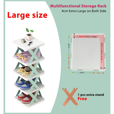 Picture of New Shoe Rack, Vertical Shoe Tower, Narrow Corner Shoe Rack, Shoe Shelf, DIY Free Standing Shoes Storage Organizer for Small Entryway, Closet, Hallway, Living Room, Bedroom (30x28x17.5cm 5 layers)