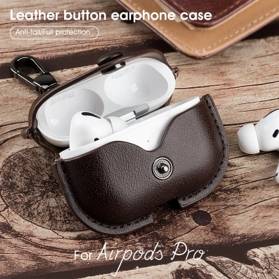 Picture of D Shop Luxury PU Leather Bluetooth Earphone Case Protective Cover for Airpods 1 2 3 Cases Charging Box with Hooks