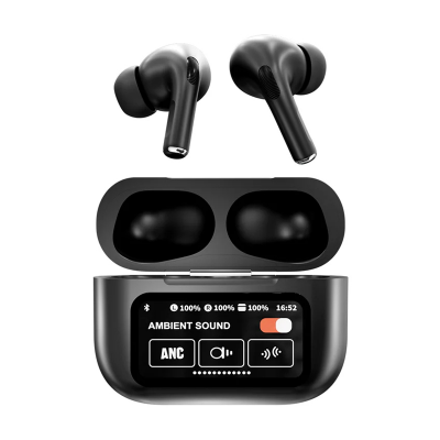 Picture of D Shop A9 Pro Touch Screen ANC Wireless Earphones TWS Noise Cancelling Earbud Bluetoth 5.3 Long Battery life HiFi Tone Quality