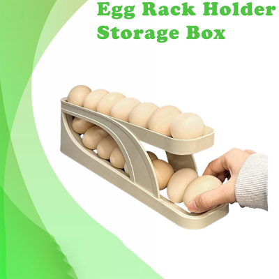 Picture of Double-Layer Egg Dispenser Automatic Roll-Down Egg Storage Rack Slide Egg Carton Refrigerator Egg Basket Kitchen Countertop Egg Holder Dshop