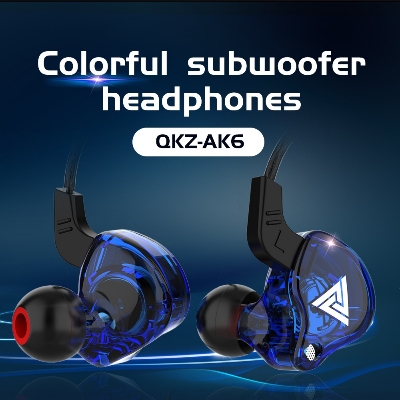 Picture of QKZ AK6 HiFi Sports Running In-Ear Headphones Music Headphones With Microphone and Wheat Subwoofer - Earphone