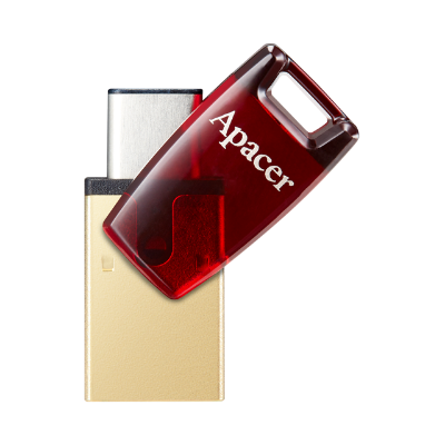 Picture of APACER 64GB AH180 USB 3.1 TYPE-C DUAL MOBILE FLASH DRIVE RED RP