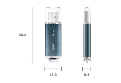 Picture of Silicon Power FLASH DRIVE ALUMINUM SP064GBUF3M01V1B USB 3.1 MARVEL M01 BLUE 64GB