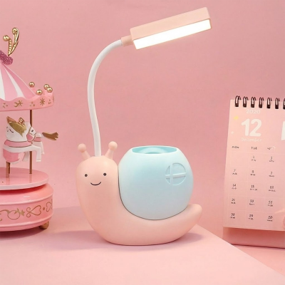 Picture of Led ডেস্ক ল্যাম্প নর্ডিক কিউট শামুক usb চার্জিং ল্যাম্প বাচ্চাদের বেডসাইড নাইট লাইট উজ্জ্বল চোখের সুরক্ষা রিডিং ল্যাম্প সাথে পেন অর্গানাইজার - table lamp