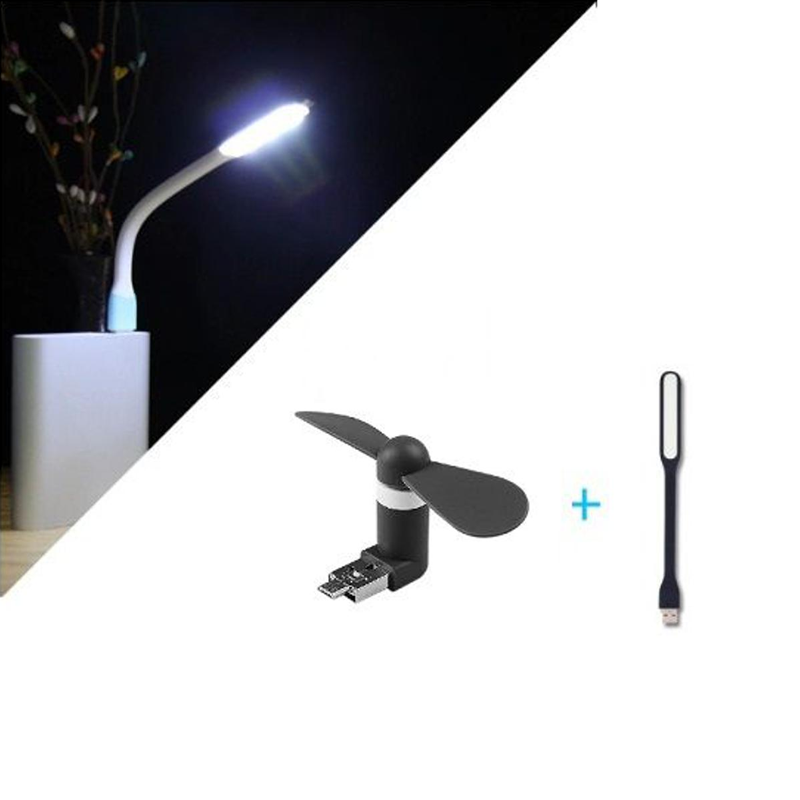 Picture of Creative USB Fan Flexible Portable Mini Fan USB LED Light Lamp For Power Bank Notebook Computer Summer Gadget