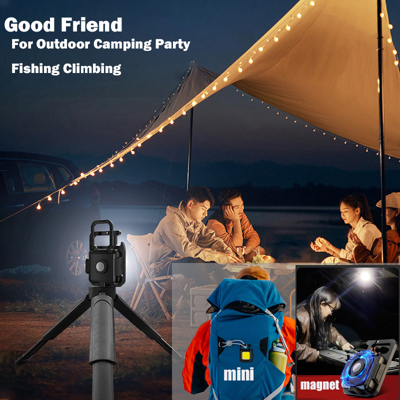 Picture of Mini LED Keychain Flashlights Multifunctional Portable COB Work Light USB Charging Camping Lamp Outdoor Torch Fishing Lantern