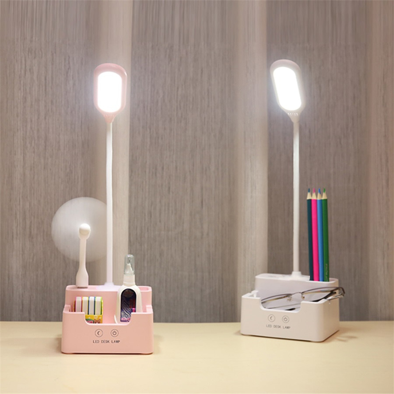 Picture of Rechargeable Led Table Lamp Touch Dimmable Desk Lamp Eye protection Reading Light For Kid With Phone Hoder Pen Holder