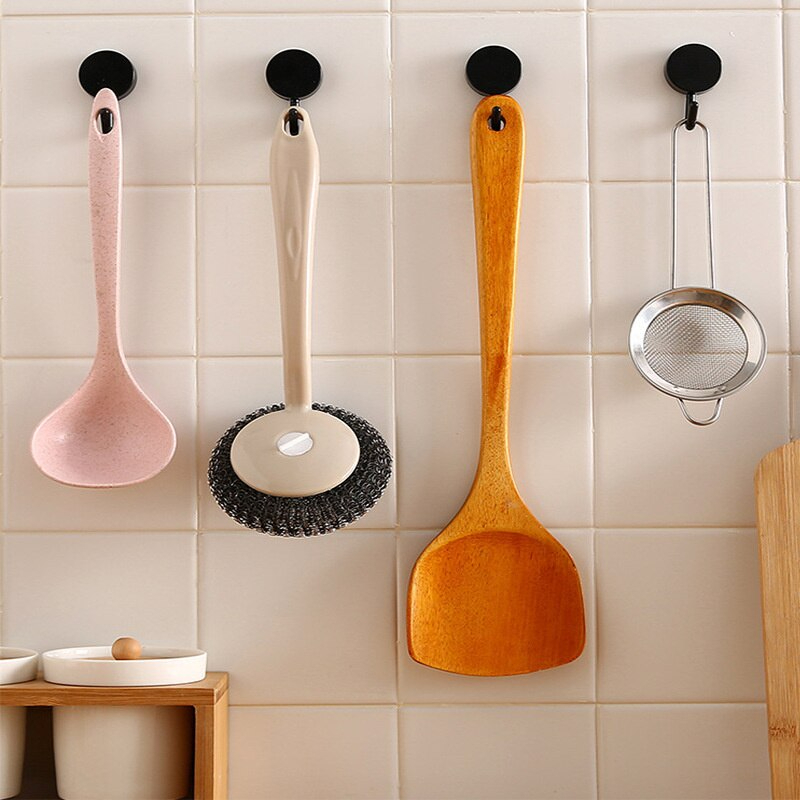 Picture of 10PCS Strong Self Adhesive Hooks Key Storage Hanger for Kitchen Bathroom Door Wall Multi-Function deco