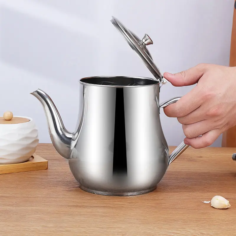 Picture of Stainless Steel Oil Strainer Pot Container Jug Storage Can With Filter Cooking Oil Pot Kitchen Large Capacity 32oz