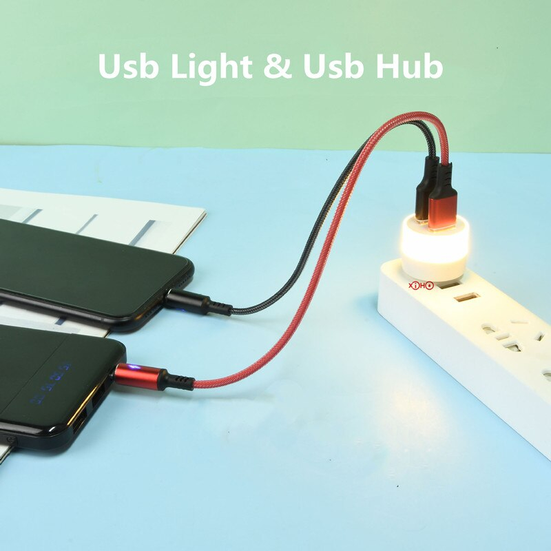 Picture of USB Mini Light Plug And Play Usb Gadgets Hub 2Ports Gift ,Small Book Lamps LED Eye Protection Reading Desk Lighting For Computer