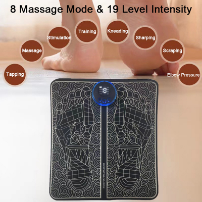 Picture of Electric EMS Foot Massager Pad Foot Massage Mat Feet Muscle Stimulator Improve Blood Circulation Relieve Ache Pain Health Care