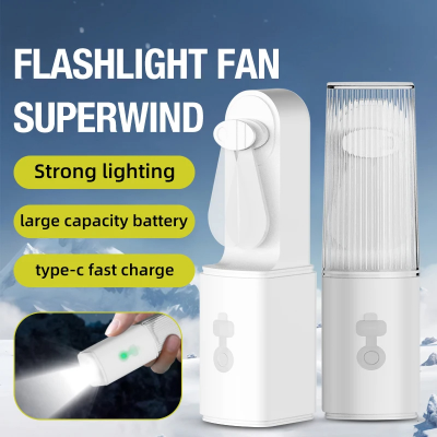 Picture of Pocket Fan With Troch Light Rechargeable Powerful Fan Foldable wing with Torch and Flashlight-D shop