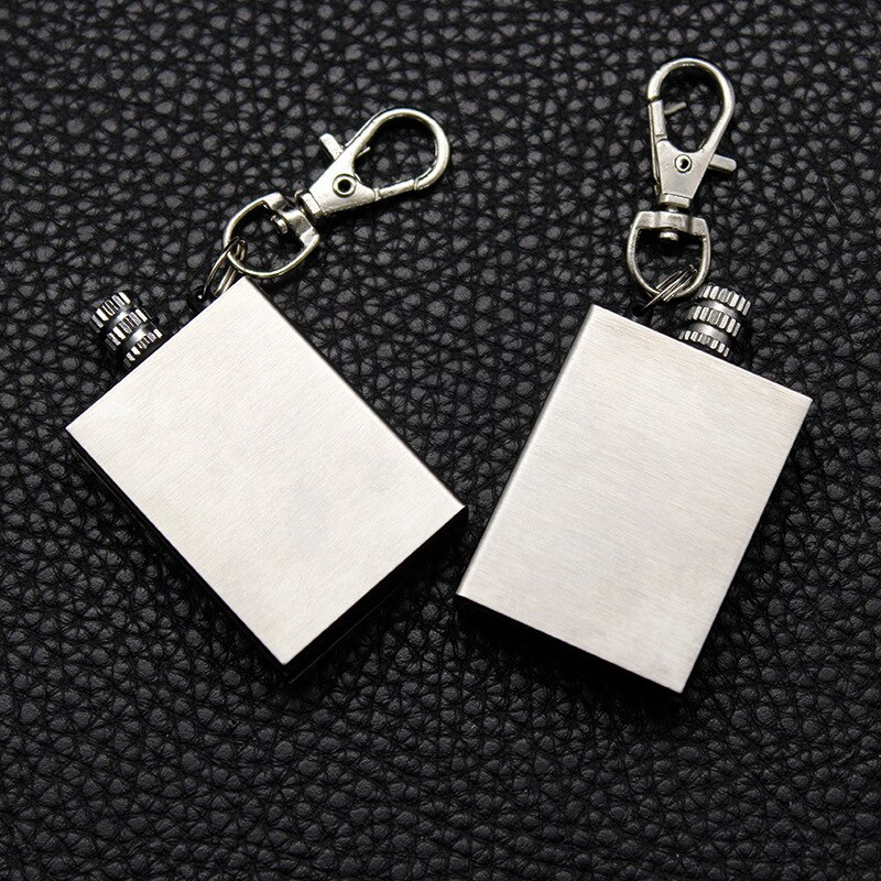 Picture of Gas Lighter Keyring with Kerosene Flame: Metal  Lighter in Compact Size Perfect Smoking Accessory Convenient Keyring Design