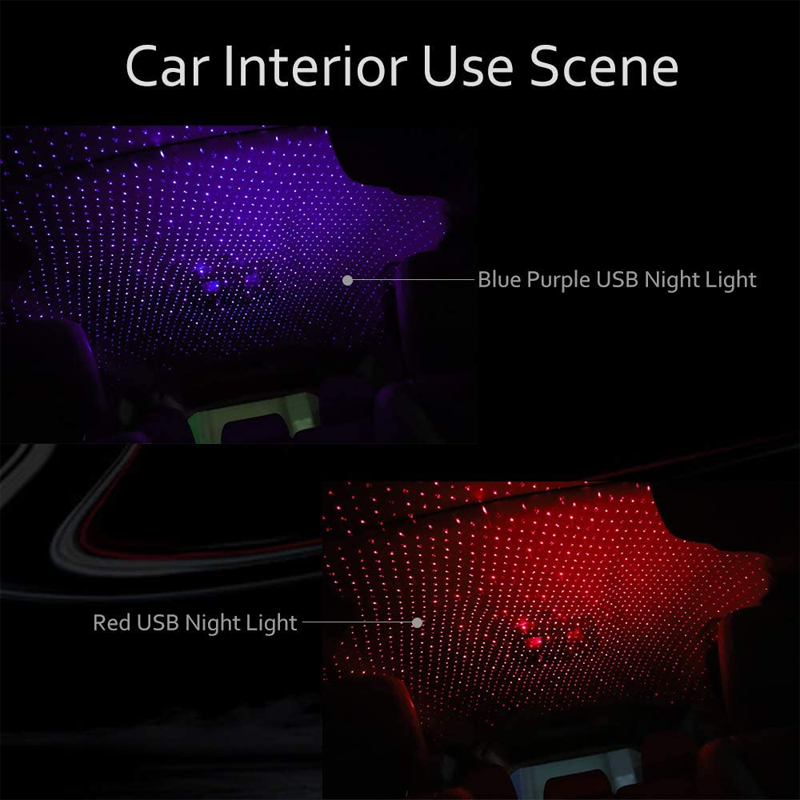 Picture of 1pcs LED Car Dome Light Galaxy Projector Night Light Adjustable USB Decoration Light Car Interior Light Starry Sky Night Light - Table Lamp
