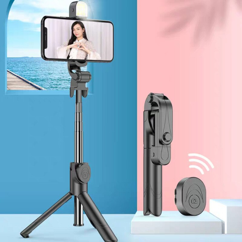 Picture of Q07 Bluetooth-Compatible Selfie Stick With Tripod Plastic Mobile Phone Holder Handle Retractable Portable Multifunctional Tripod- D shop