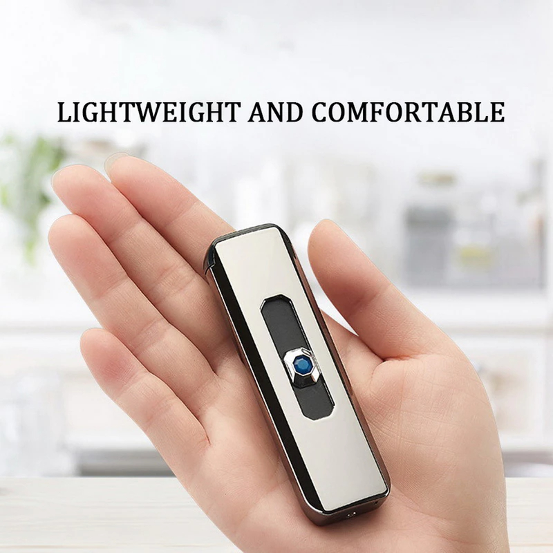 Picture of Portable Electronic Lighter USB Rechargeable Windproof Smoking Accessories Tools Multicolor Lighters Ultra-thin Men's Gifts