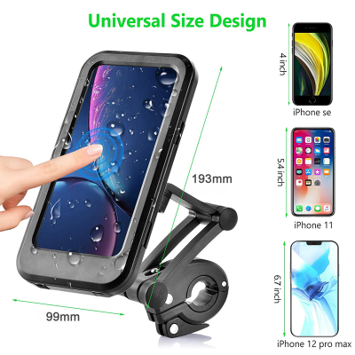 Picture of Universal Waterproof Bicycle Phone Holder Bike Motorcycle Handlebar Mobile Phone Stand Mount Waterproof Cell Phone Bracket Case