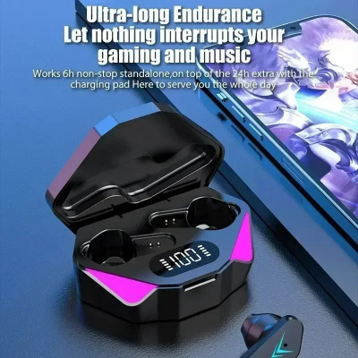Picture of X15 TWS Gaming Earbuds Wireless Bluetooth Earphones With Mic Bass Audio Sound Positioning 9D Stereo Music HiFi Headset For Gamer
