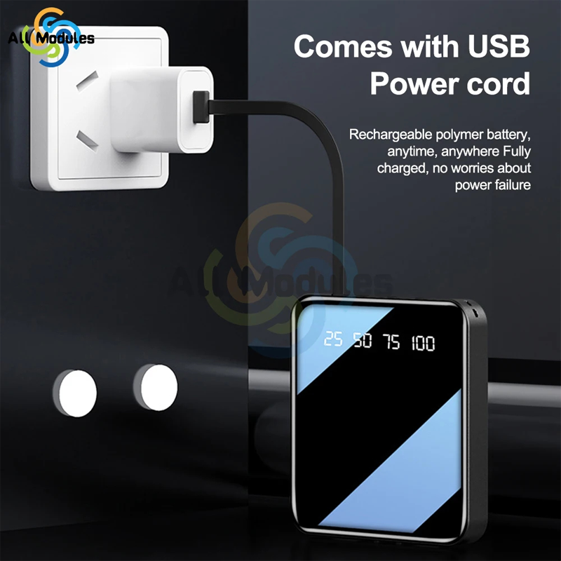 Picture of Portable Charger Fast Charging Mini Power Bank Charger With Cable Power banks Led Flashlight Power Display