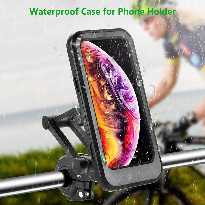 Picture of Universal Waterproof Bicycle Phone Holder Bike Motorcycle Handlebar Mobile Phone Stand Mount Waterproof Cell Phone Bracket Case