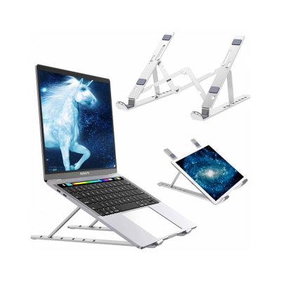 Picture of Aluminum Alloy Foldable Laptop Stand Adjustable Portable Folding Notebook Stand Foldable Laptop Stand - Laptop Table - Laptop Table
