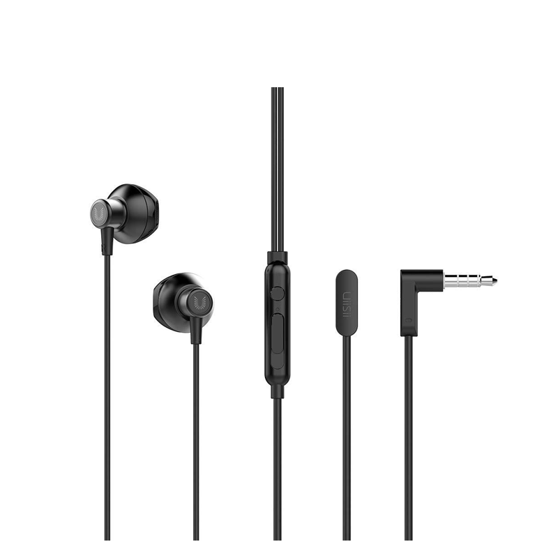 Picture of Uiisii Hm12 Half In-Ear Headset Metal Bass Music Earphone Wired Headphones With Mic And Pouch Bag - Headphone - Headphone - Ear Phone - Earphone - Headphone