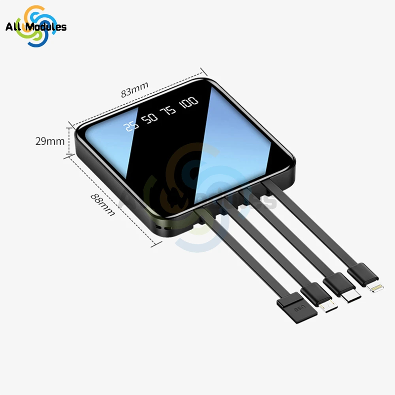 Picture of Portable Charger Fast Charging Mini Power Bank Charger With Cable Power banks Led Flashlight Power Display