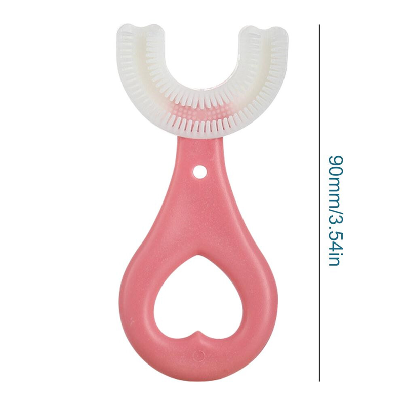 Picture of Children Toothbrush U-Shape Baby Toothbrush With Handle Silicone Oral Care Cleaning Brush For Kids Supplies