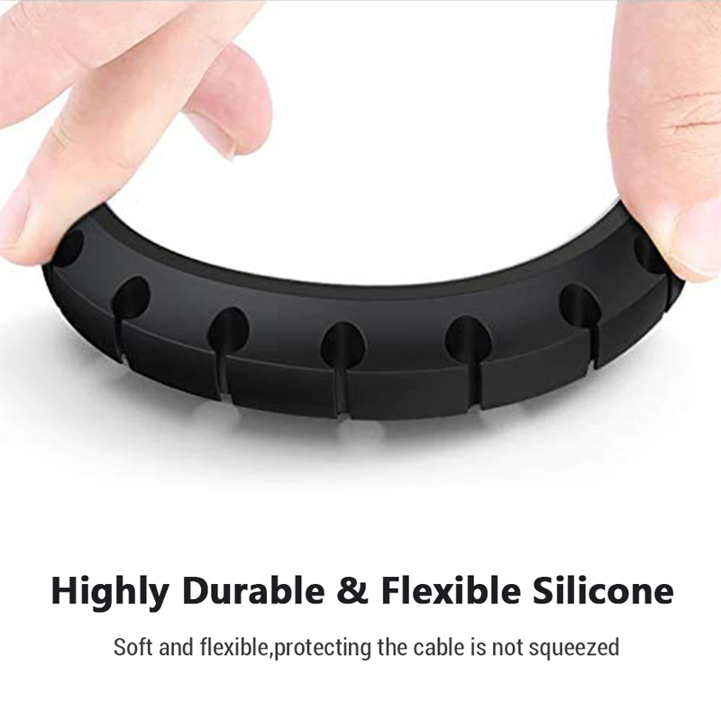 Picture of 5 hole Cable Organizer Silicone USB Cable Winder Desktop Tidy Management Clips Cable Holder for Mouse Headphone Wire Organizer