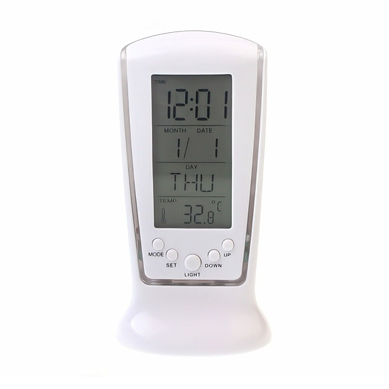 Picture of Multifunction Calendar Temperature Digital Alarm Clock With Blue Back Light Electronic Calendar Thermometer Led Clock With Time - Wall Clock - wall clock