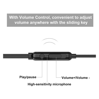 Picture of Uiisii Hm12 Half In-Ear Headset Metal Bass Music Earphone Wired Headphones With Mic And Pouch Bag - Headphone - Headphone - Ear Phone - Earphone - Headphone