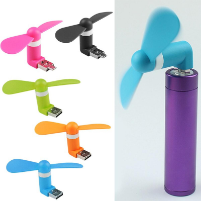 Picture of 2 in 1 Mini Cool Portable 2 in1 Mini Micro USB Mobile Phone Fan Portable Flexible Mini USB Fan for PC Tablets Android SmartphonesowerBank USB Fan Micro USB fans