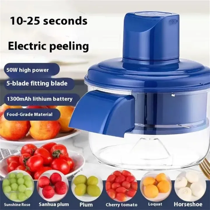 Picture of Automatic Garlic Peeling Machine, Electric Peeler for Fruit and Vegetables, Rechargeable Kitchen Tool for Garlic, Grapes, Tomatoes, Cherries, Family Friendly Fruit Peeler Machine