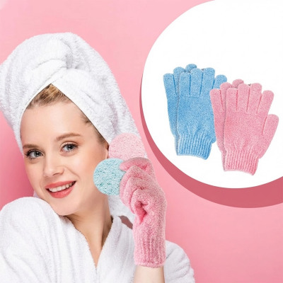 Picture of Shower Scrub Gloves Resistance Body Massage 
Sponge Wash Skin Exfoliator Exfoliate Mitt Glove for Peeling 1 Piece Bath Gloves - bath sponge -