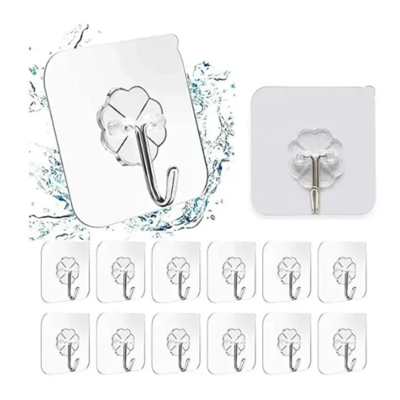 Picture of Hanger Hook For Bathroom Transparent 
Strong Self Adhesive Door Wall Hanger Hooks Suction Heavy Load Rack Cup Soccer 