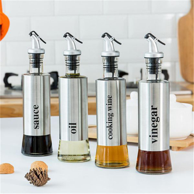 Picture of Oil and Vinegar Dispenser Bottle Oil Bottle 
Household Soy Sauce Bottle Seasoning Bottle Oil Vinegar Pot-500ml-oil jar
