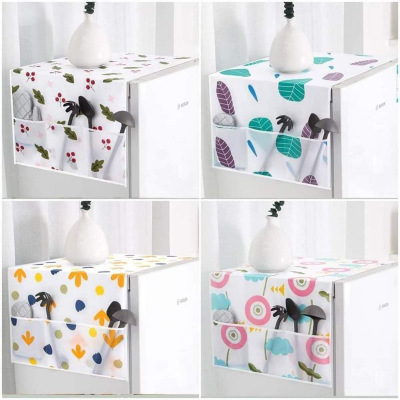 Picture of Refrigerator Dust Cover with
 Storage Bag Washable Printing Multi-purpose Household Washing Machine Cabinet Dust Protection Cover