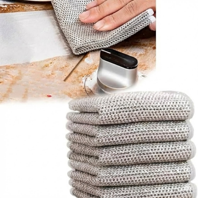Picture of Magic Cleaning Cloth Kitchen Dishwashing 
Towel Metal Steel Wire Cleaning Rag For Dish Pot Cleaning Tools