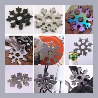 Picture of 18 In 1 Multifunctional Creative Snowflake Wrench Tool Steel Octagonal Small Wrench Hexagonal 
Portable Camp Outdoor Survive Tool