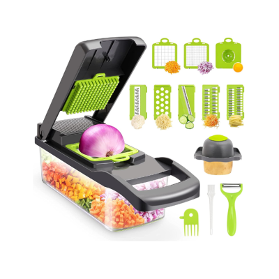 Picture of 12-in-1 Vegetable Chopper and 
Mandoline Slicer - Manual Cutter for Various Vegetables and Fruits 