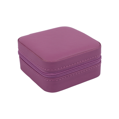 Picture of Compact Travel Jewelry Box with Mirror and Zipper Closure (Multi Color)