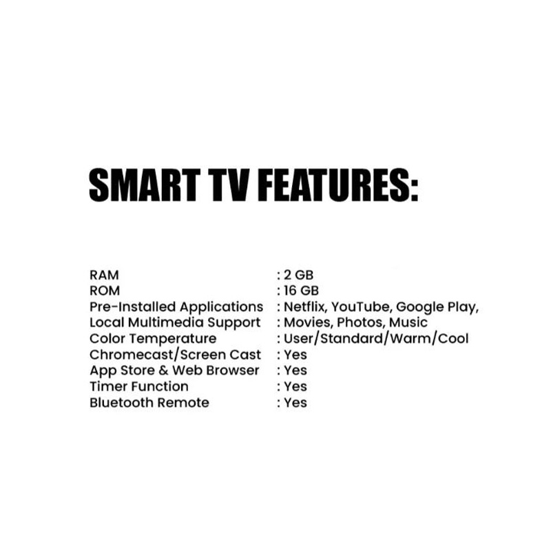 Picture of MME 32 Inch Frameless Smart Android TV Latest Android Installed