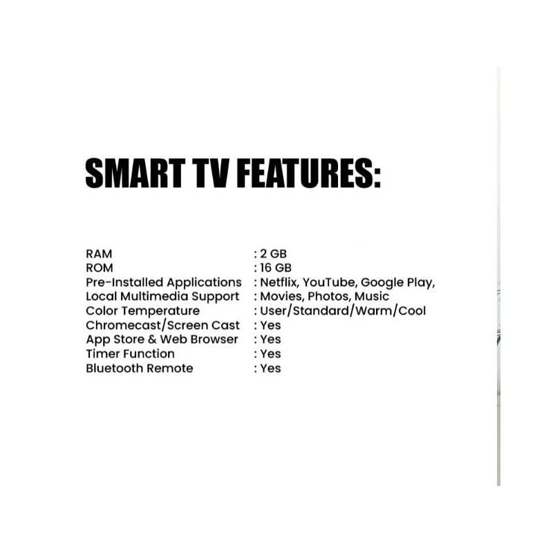 Picture of MME TV 43" Frameless Smart Android TV Latest Android Installed