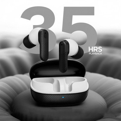 Picture of Wisdom Air4 TWS Wireless Earbuds with ENC Noise Cancellation, Super Bass, Dual Game Mode, Bluetooth 5.3, Low Latency, High-Resolution Audio